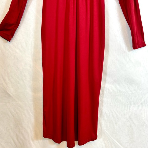 NWT Pretty Garden Red Midi Bodycon Dress / Small - Picture 10 of 11